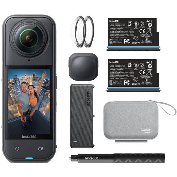 Outdoorová kamera Insta360 X5 Essentials Bundle černá barva

