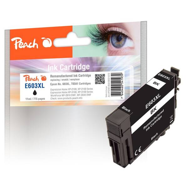 Inkoustová náplň Peach Epson 603XL, T03A1, 775 stran černá

