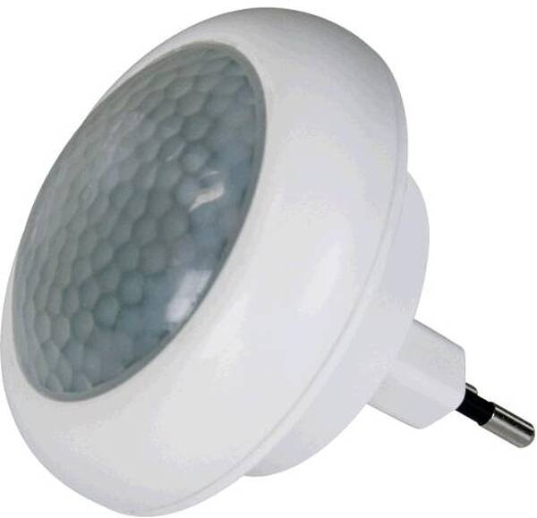 Noční světlo EMOS do zásuvky, 8 x LED s PIR čidlem bílé

