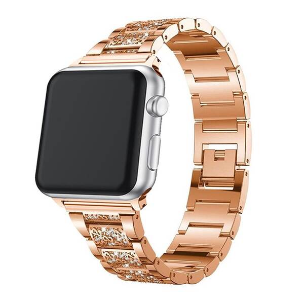 Řemínek WG extra, kovový, na Apple Watch 42/44/45/49 mm + adapter - rose gold 

