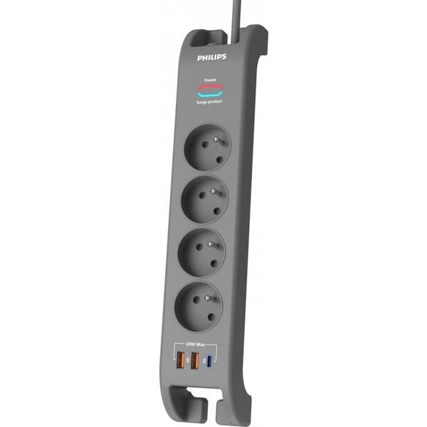 Přepěťová ochrana Philips SPN4140GA/60, 2m černá

