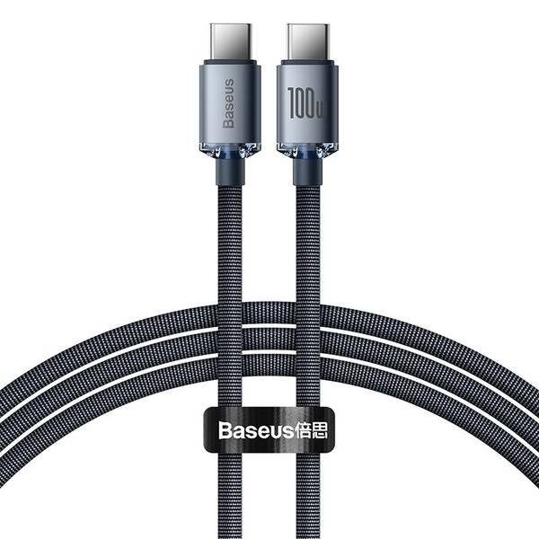 Kabel Baseus Crystal Shine Series USB-C/USB-C 100W 1,2m černý

