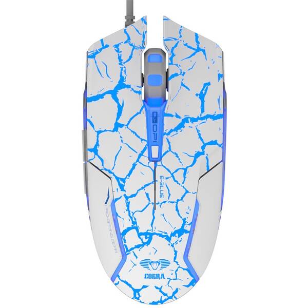 Myš E-Blue Cobra + e-box bílá/modrá

