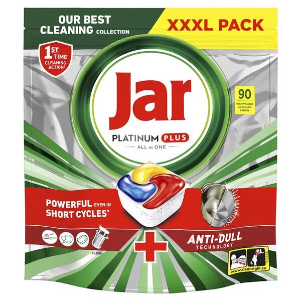 Kapsle do myčky Jar Platinum Plus All In One Lemon (90 ks) 

