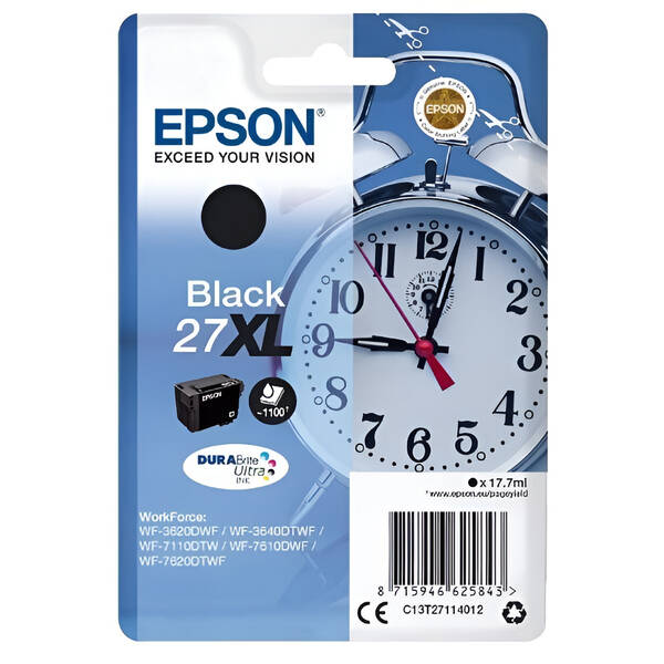 Inkoustová náplň Epson 27XL, 1100 stran černá


