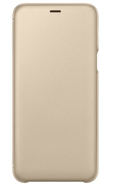 Pouzdro na mobil flipové Samsung Wallet Cover na Galaxy A6+ zlaté

