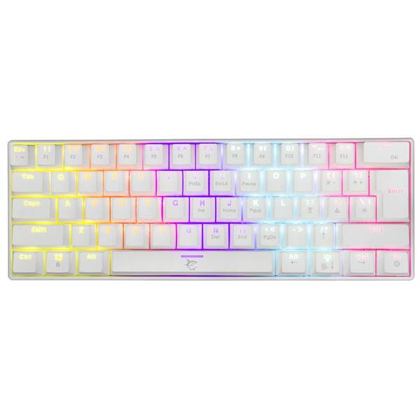 Klávesnice White Shark SHINOBI, US layout, Red Switch bílá

