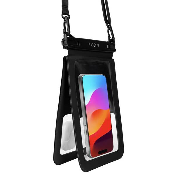 Pouzdro na mobil sportovní FIXED Float Twin, kvalitní uzamykací systém, IPX8 černé

