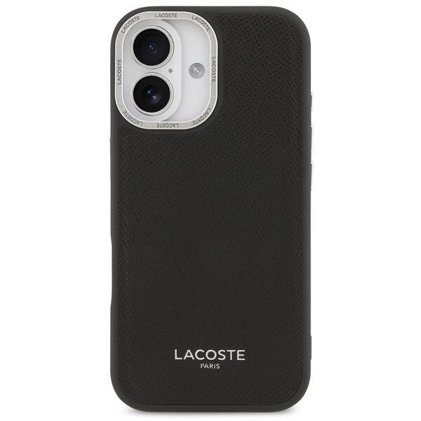 Kryt na mobil Lacoste PU Leather Champs Elysees MagSafe na Apple iPhone 17 černý

