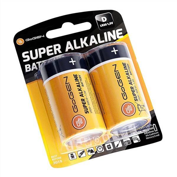 Baterie alkalická GoGEN D, LR20, blistr 2ks 

