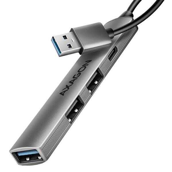USB Hub Axagon ALU STRIP USB-A 4 port hliník

