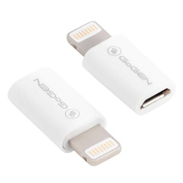 Redukce GoGEN Lightning (M) / micro USB (F) bílá

