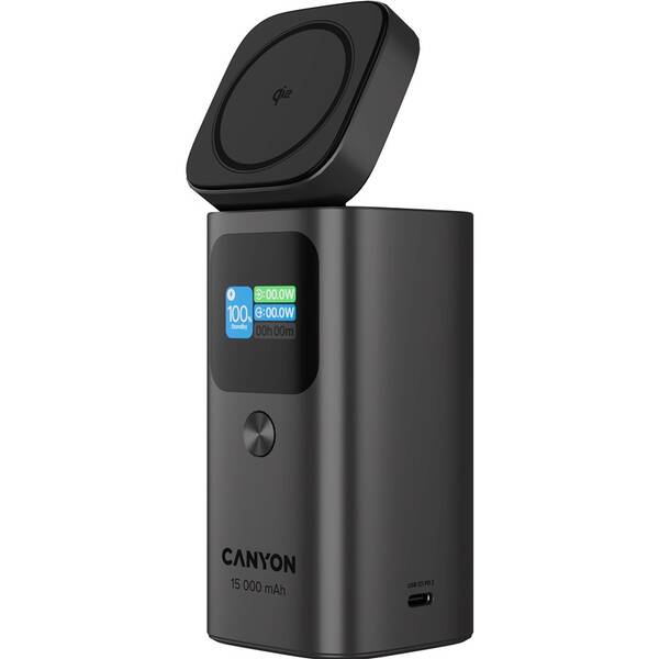 Powerbanka Canyon OnPower 150 15000mAh Aluminium šedá

