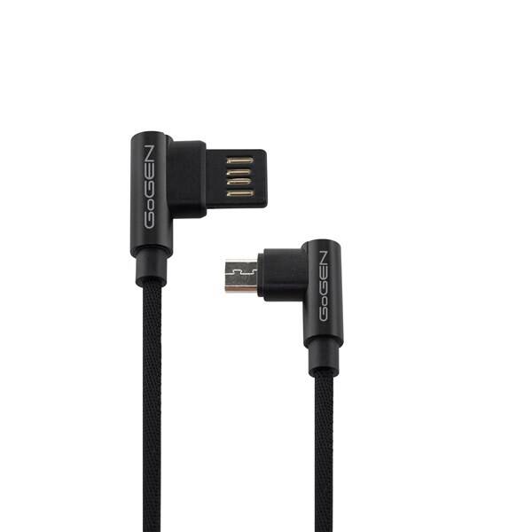 Kabel GoGEN USB/micro USB, 1m, oboustraný, opletený černá barva
