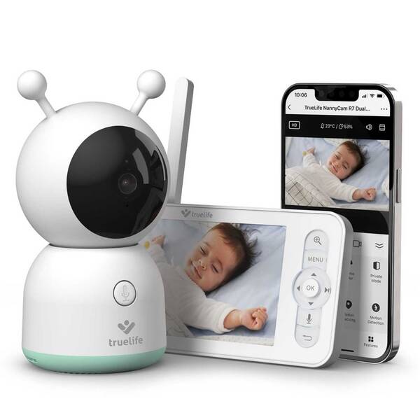 Dětská elektronická chůva TrueLife NannyCam R7 Dual Smart bílá/zelená

