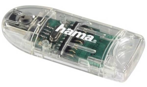 Čtečka paměťových karet Hama 8v1, transparent 

