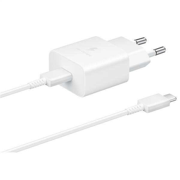 Nabíječka do sítě Samsung USB-C 15W + USB-C kabel bílá

