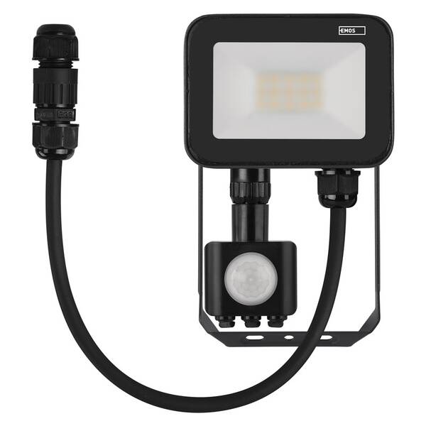 Reflektor EMOS INOVO 10W 1100LM PIR IP65 NW černý

