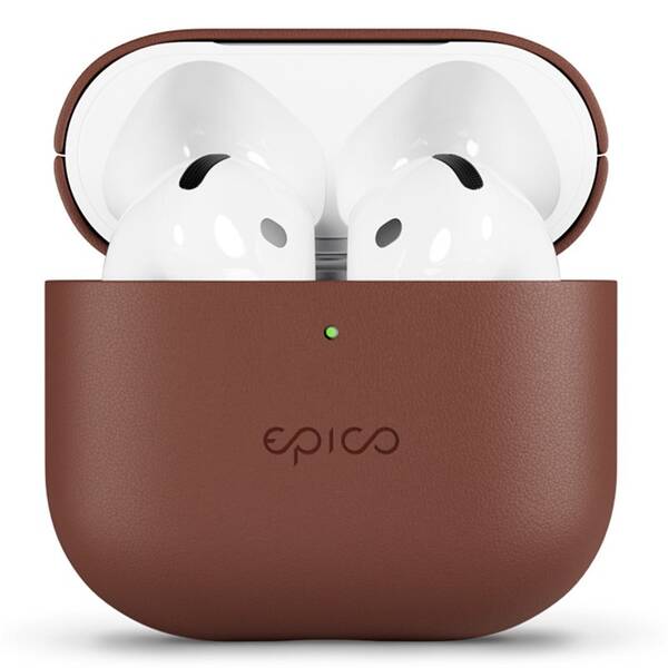 Pouzdro Epico Leather pro Apple AirPods 3 hnědé

