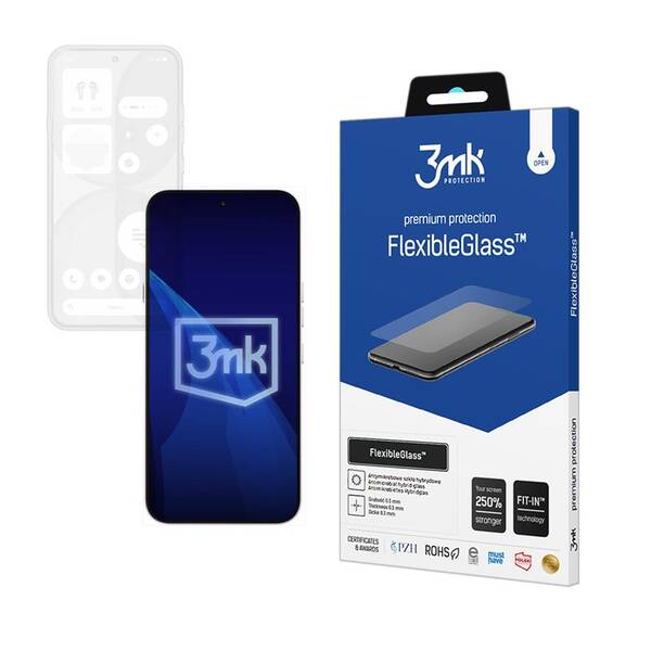 Hybridní ochranné sklo 3mk FlexibleGlass pro Nothing Phone (4a) průhledné

