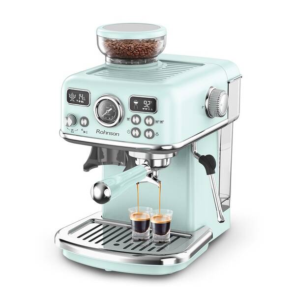 Pákový kávovar Rohnson R-98250G 2v1 světle modrý

