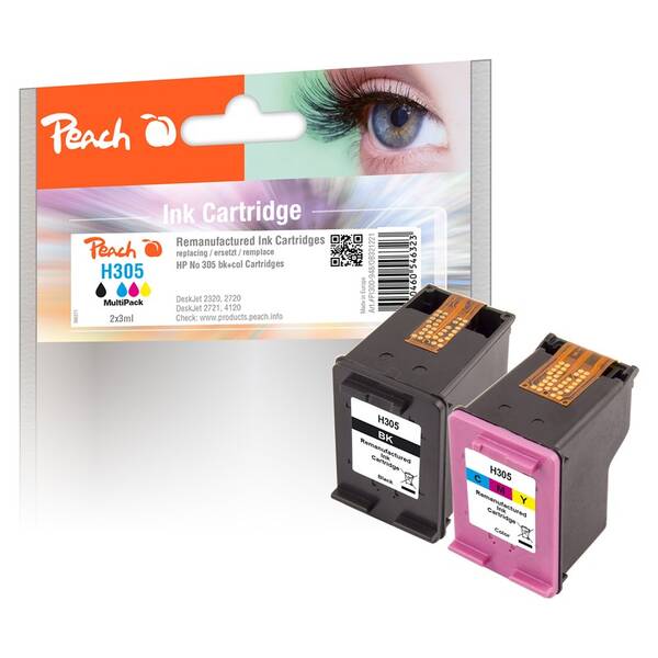 Inkoustová náplň Peach HP 305, MultiPac, 120/100 stran vícebarevná

