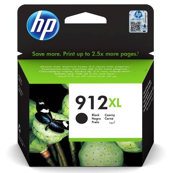 Inkoustová náplň HP 912XL, 825 stran černá

