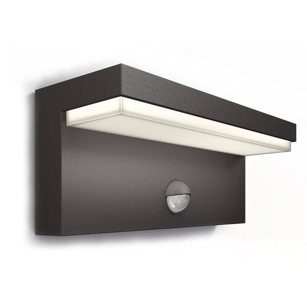 Nástěnné svítidlo Philips Bustan, 4000 K, pohybový senzor antracitové

