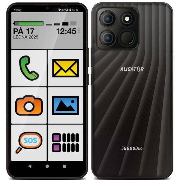 Mobilní telefon Aligator S6600 Senior Duo 4 GB / 64 GB černý

