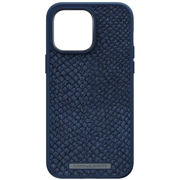Kryt na mobil Njord Salmon Leather Magsafe na Apple iPhone 13/14 Pro Max modrý

