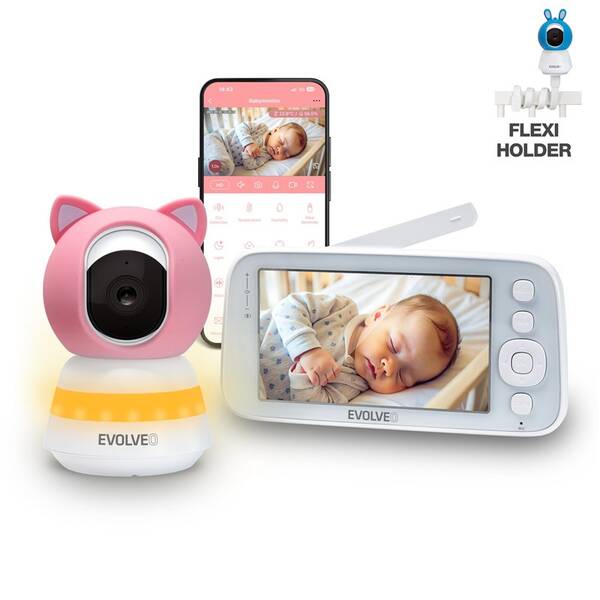 Dětská elektronická chůva Evolveo Baby Monitor N5 (CAM-5-P) růžová

