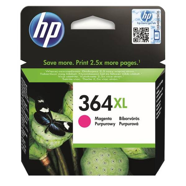 Inkoustová náplň HP 364XL, 750 stran purpurová

