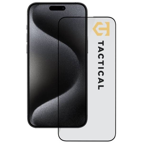 Tvrzené sklo Tactical 5D na Apple iPhone 15 Pro Max černé

