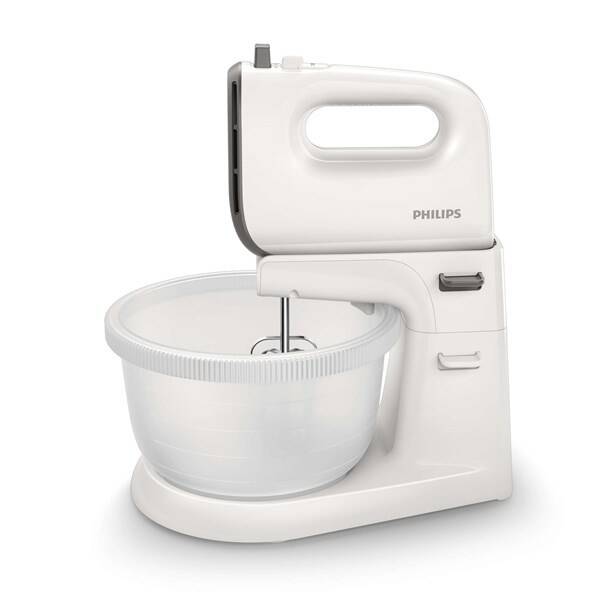 Ruční šlehač s mísou Philips HR3745/00 šedý/bílý

