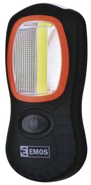 Svítilna EMOS LED 3W COB LED + 3x LED,  3x AAA černá

