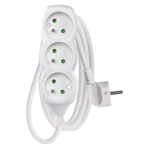 Kabel prodlužovací EMOS 3x zásuvka, 1,5m bílý

