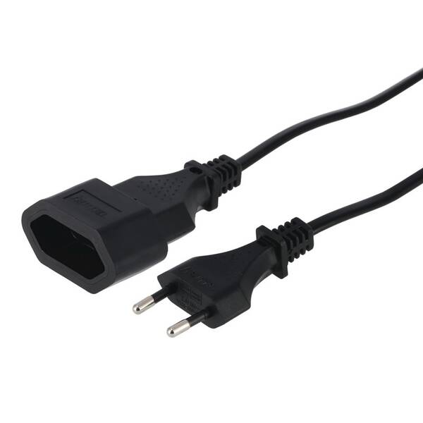 Kabel Hama 2pólová euro vidlice, prodlužovací, 5m černý

