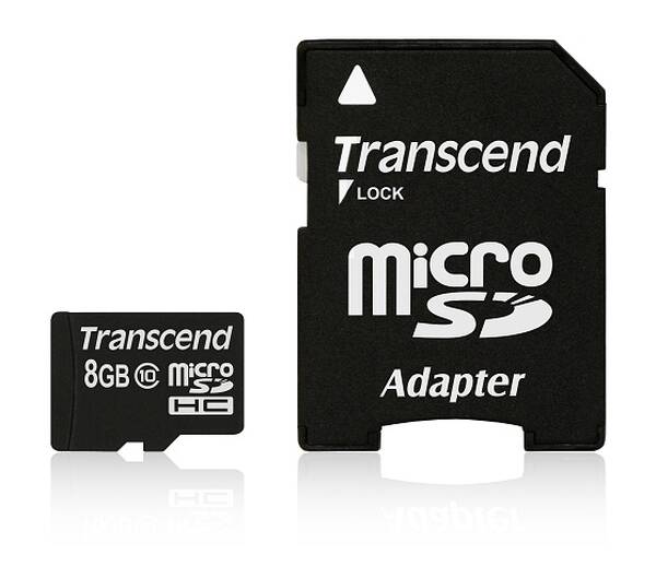 Paměťová karta Transcend 8GB Class10 + adapter 

