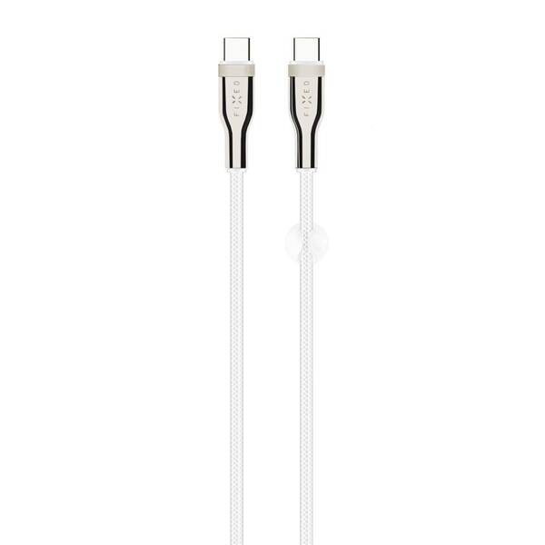 Kabel FIXED USB-C/USB-C s podporou PD, 100W, 1,2m bílý

