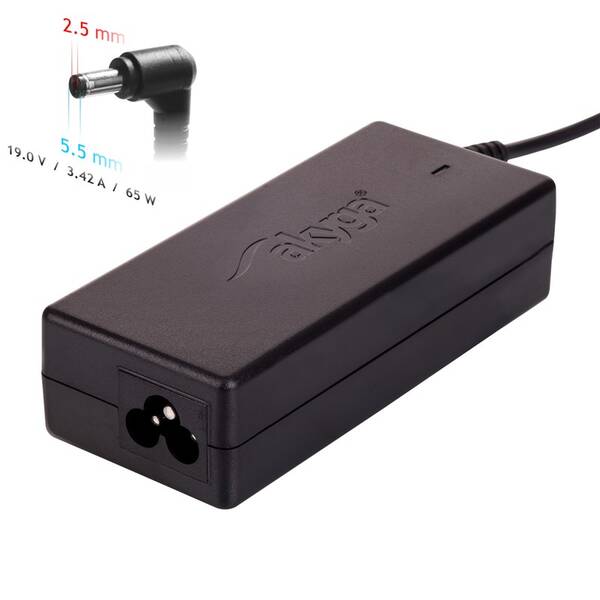 Napájecí adaptér Akyga pro notebook 19V/3.42A 65W 5.5x2.5 mm pro ASUS/TOSHIBA/LENOVO 

