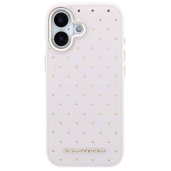 Kryt na mobil Karl Lagerfeld PU Perforated Gold Dots MagSafe na Apple iPhone 17 růžový

