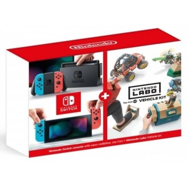 Herní konzole Nintendo Switch s Joy-Con v2 + Nintendo Labo Vehicle kit červená/modrá

