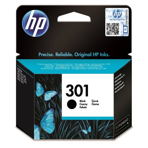 Inkoustová náplň HP 301, 170 stran černá

