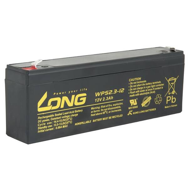 Olověný akumulátor Long 12V 2,3Ah F1 (WPS2.3-12) 

