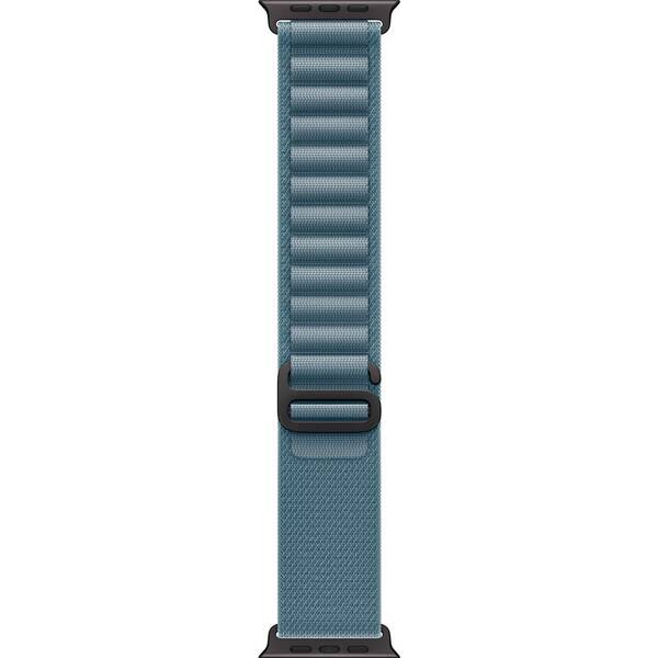 Řemínek Apple 49mm jasně modrý alpský tah – S – černý titan 

