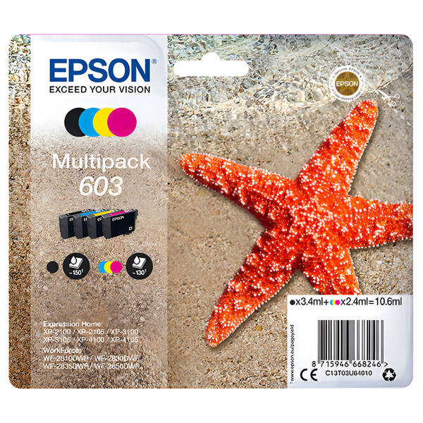 Inkoustová náplň Epson 603, 150/3x130 stran vícebarevná

