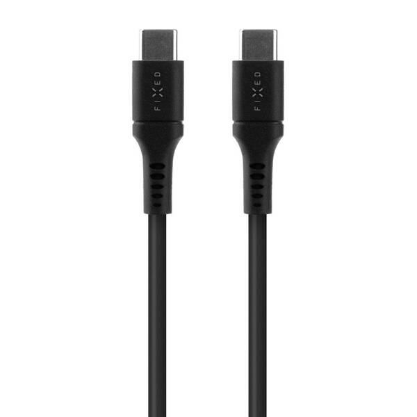 Kabel FIXED Liquid silicone USB-C/USB-C s podporou PD, 60W, 1,2m černý

