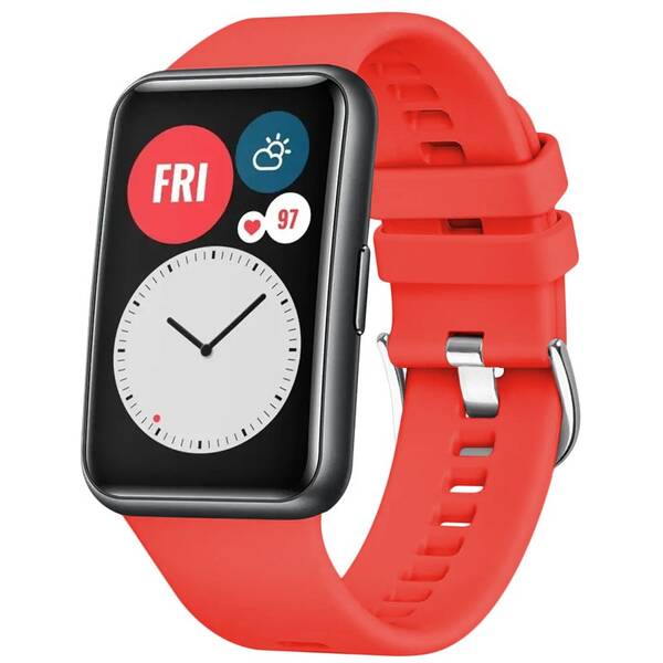 Řemínek FIXED Silicone Strap na Huawei Watch FIT červený

