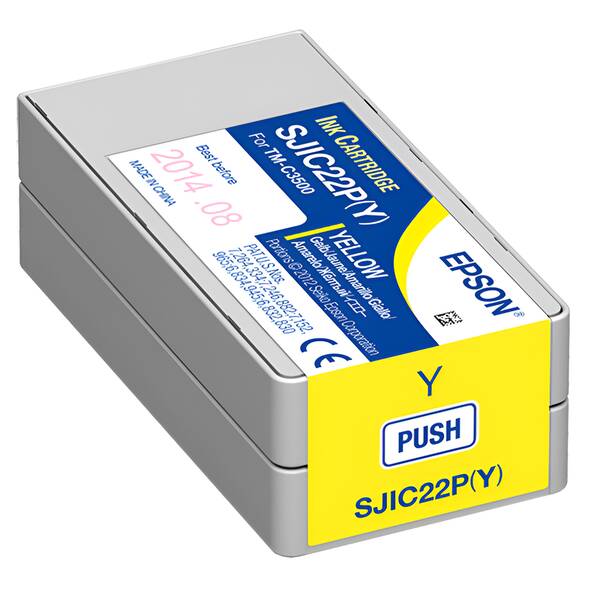 Inkoustová náplň Epson SJIC22P, 32 ml žlutá

