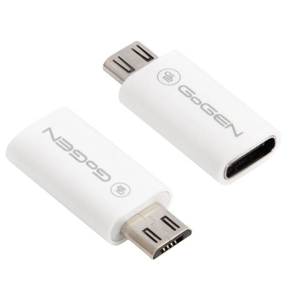 Redukce GoGEN micro USB (M) / USB-C (F) bílá barva

